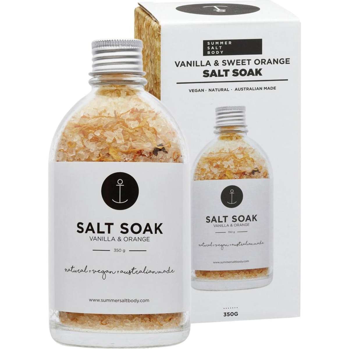 Summer Salt Body Salt Soak Vanilla & Sweet Orange 350g Woolworths