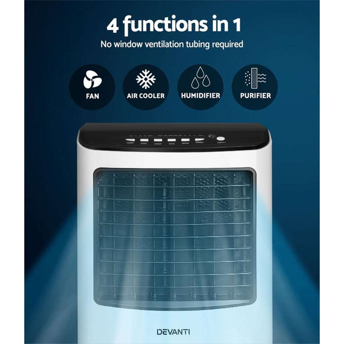 Devanti Evaporative Air Cooler Conditioner 8L Portable | Woolworths