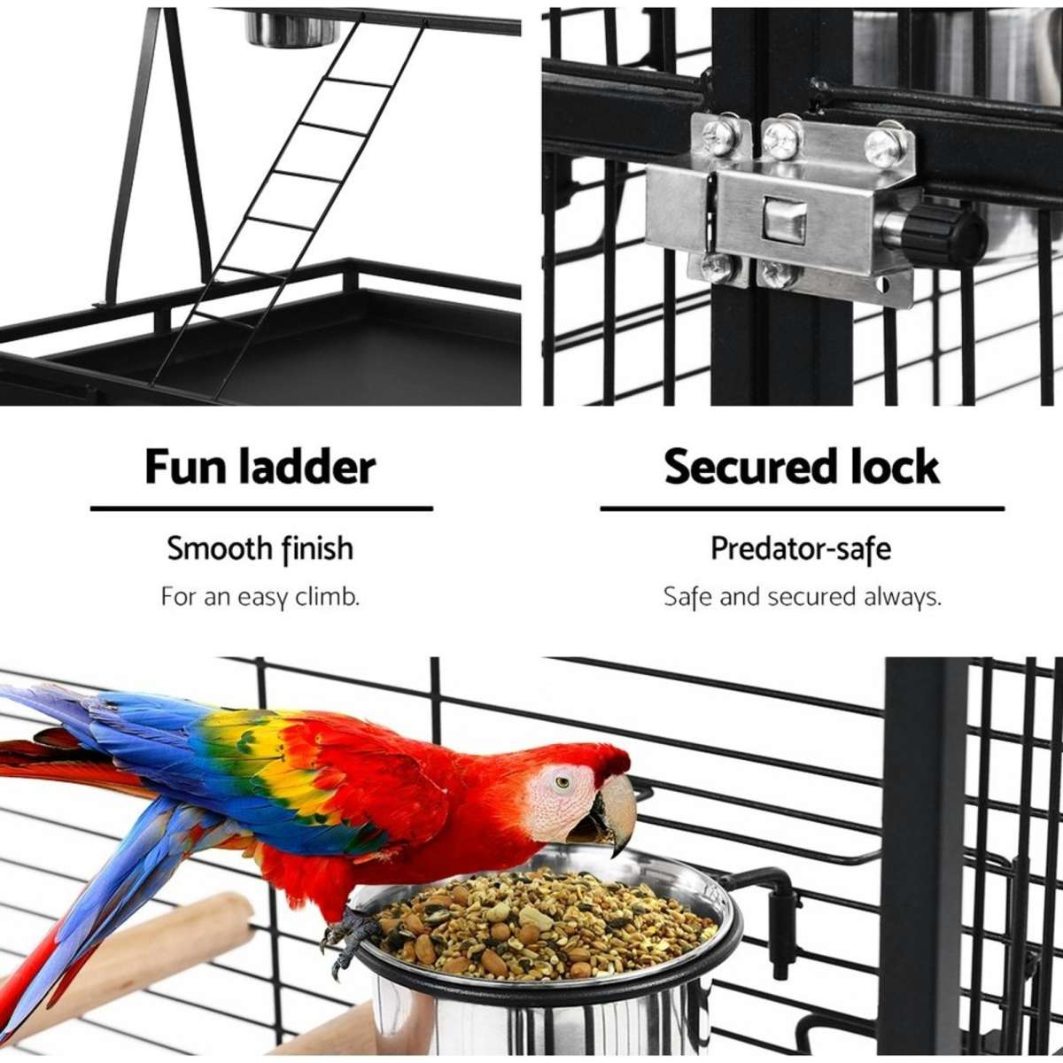 i.Pet Bird Cage Pet Cages Aviary 173CM Large Travel Stand Budgie Parrot