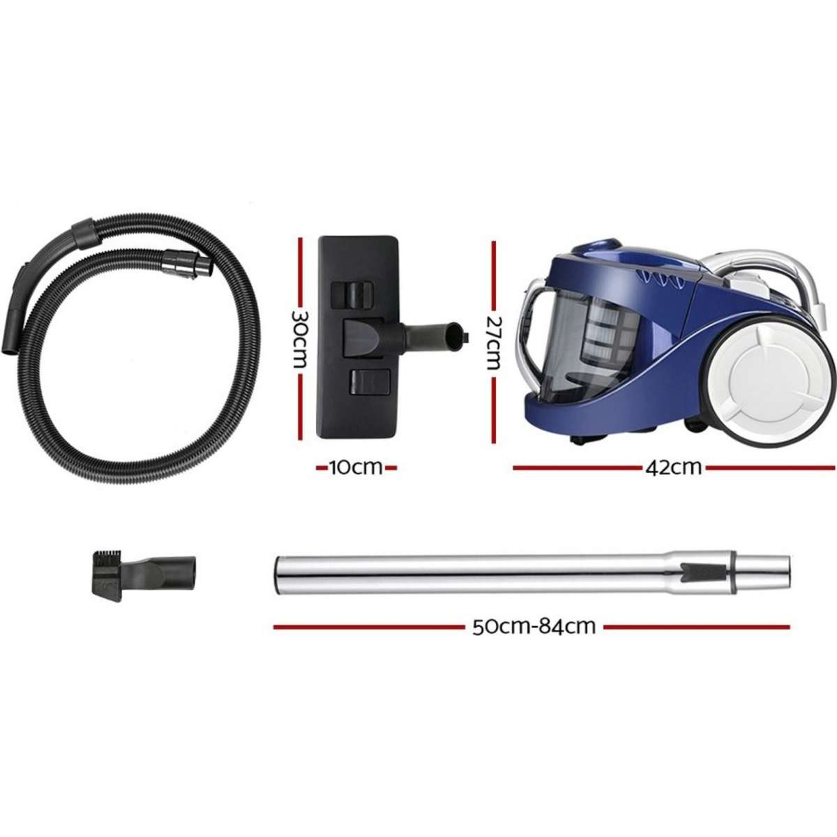 Devanti Portable Bagless Vacuum Cleaner Cyclone Cyclonic 2200W Blue