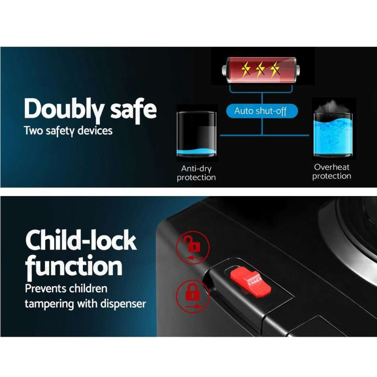 Devanti Water Cooler Dispenser Stand 22L Bottle Black Woolworths