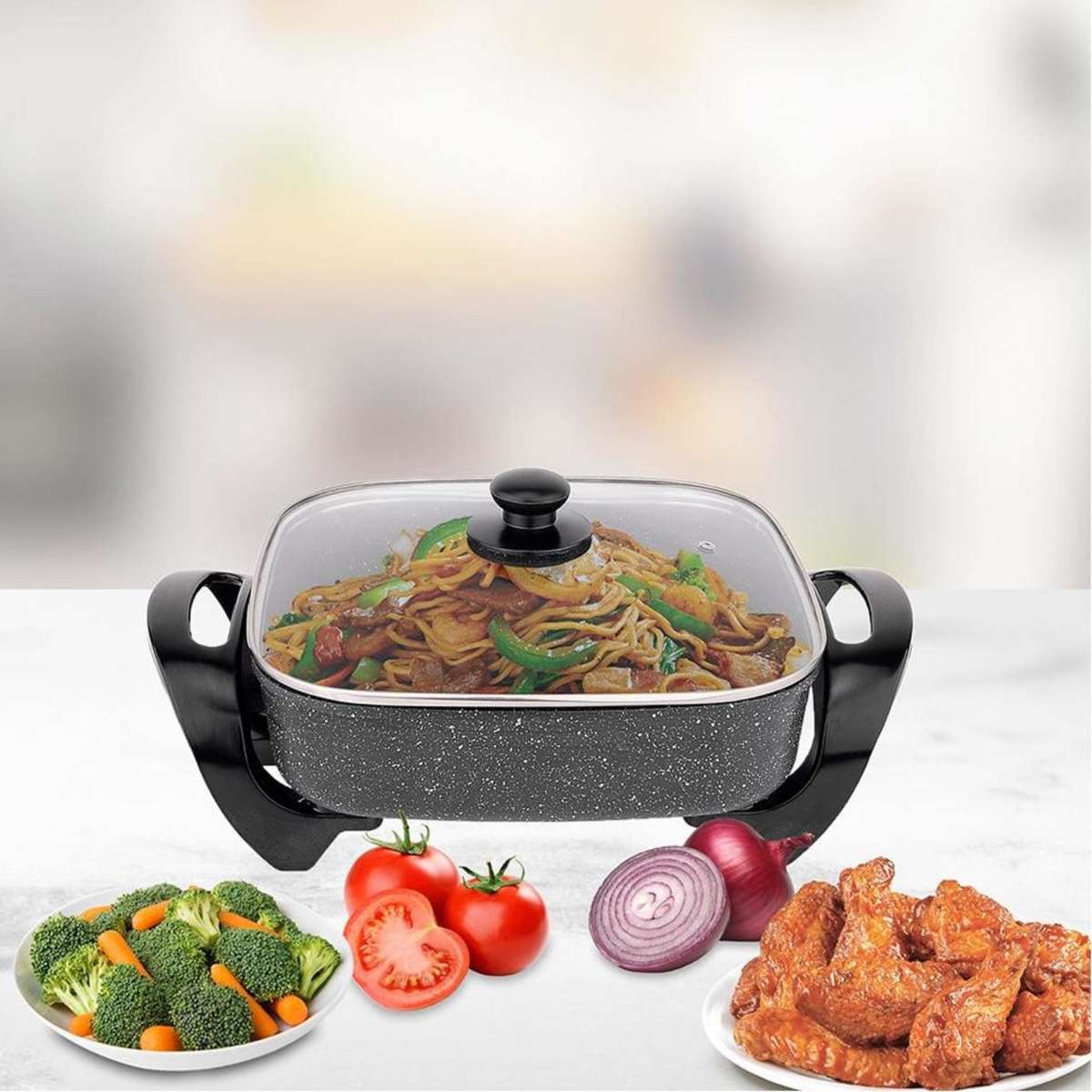 Healthy Choice Stone Electric Fry Pan 1500W Woolworths
