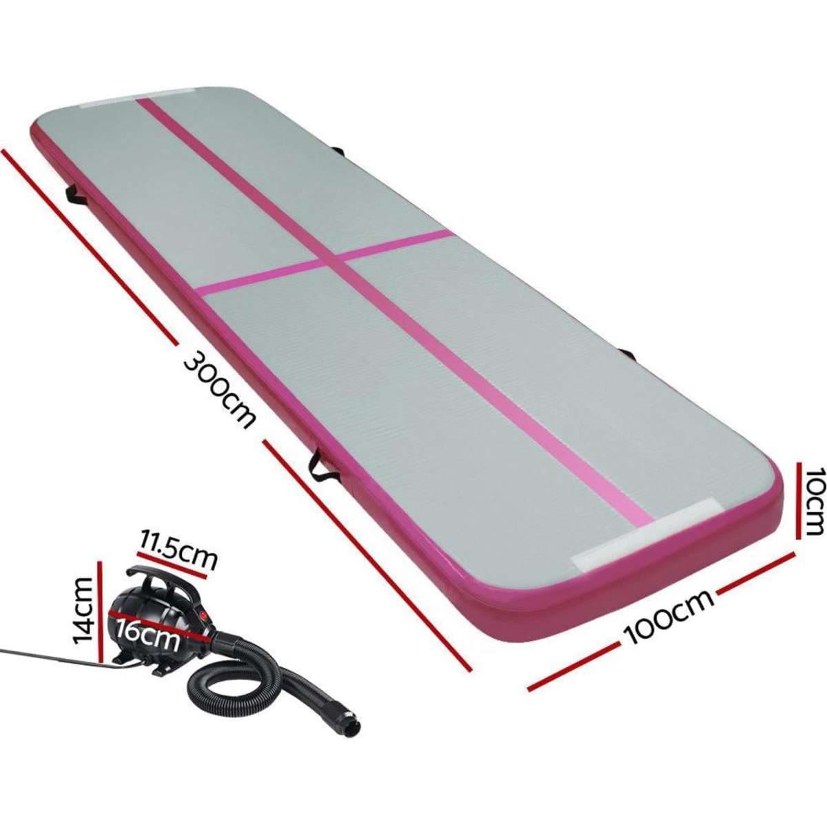 Everfit 3X1M Airtrack Inflatable Air Track Tumbling Mat w/ Pump