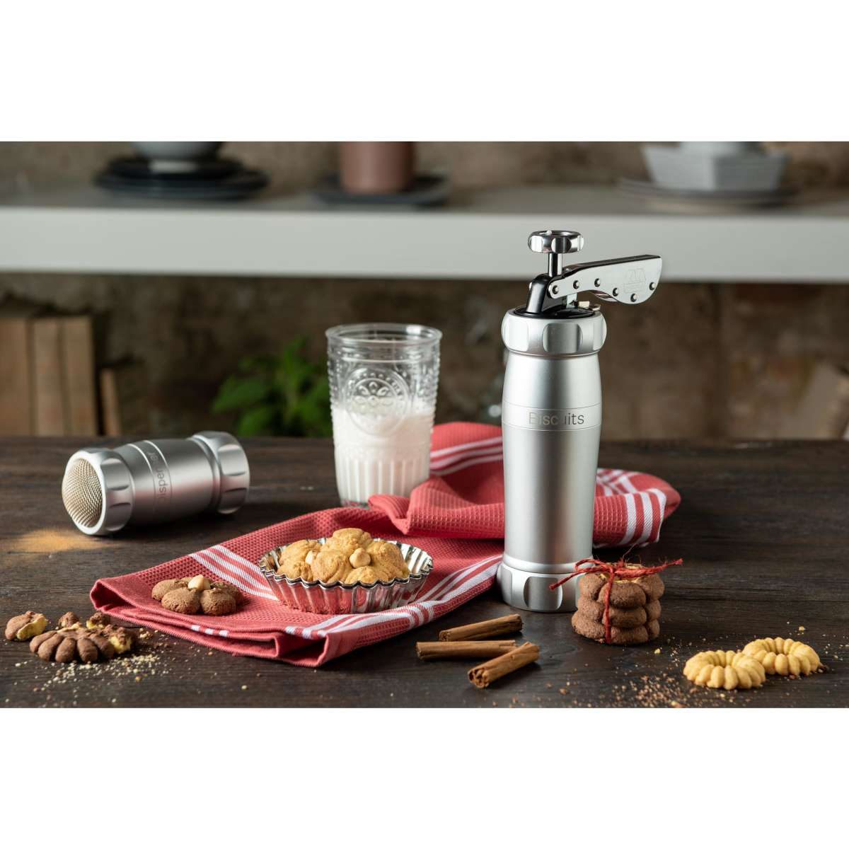 Marcato Biscuit Press with 20 Shapes Silver Woolworths