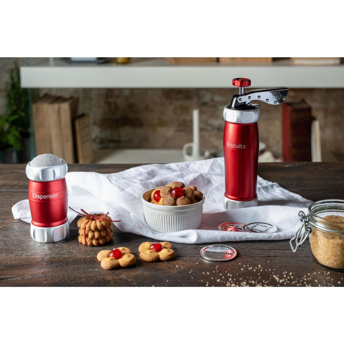 Marcato Biscuit Press with 20 Shapes Red Woolworths