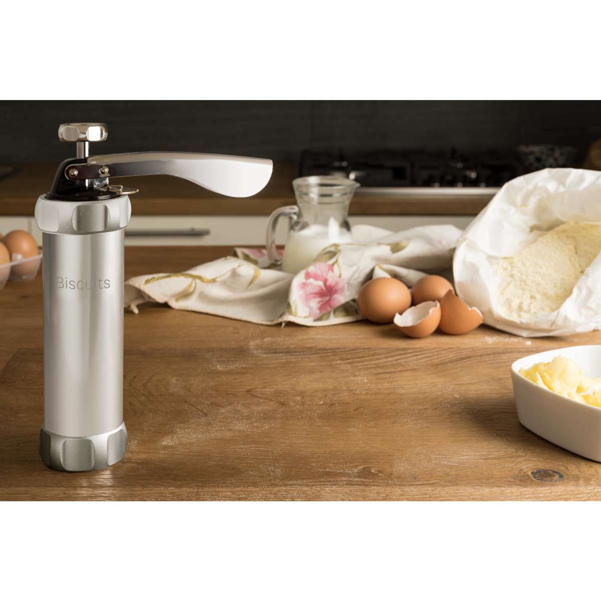 Marcato "Classic" Biscuit Press with 20 Shapes Silver Woolworths