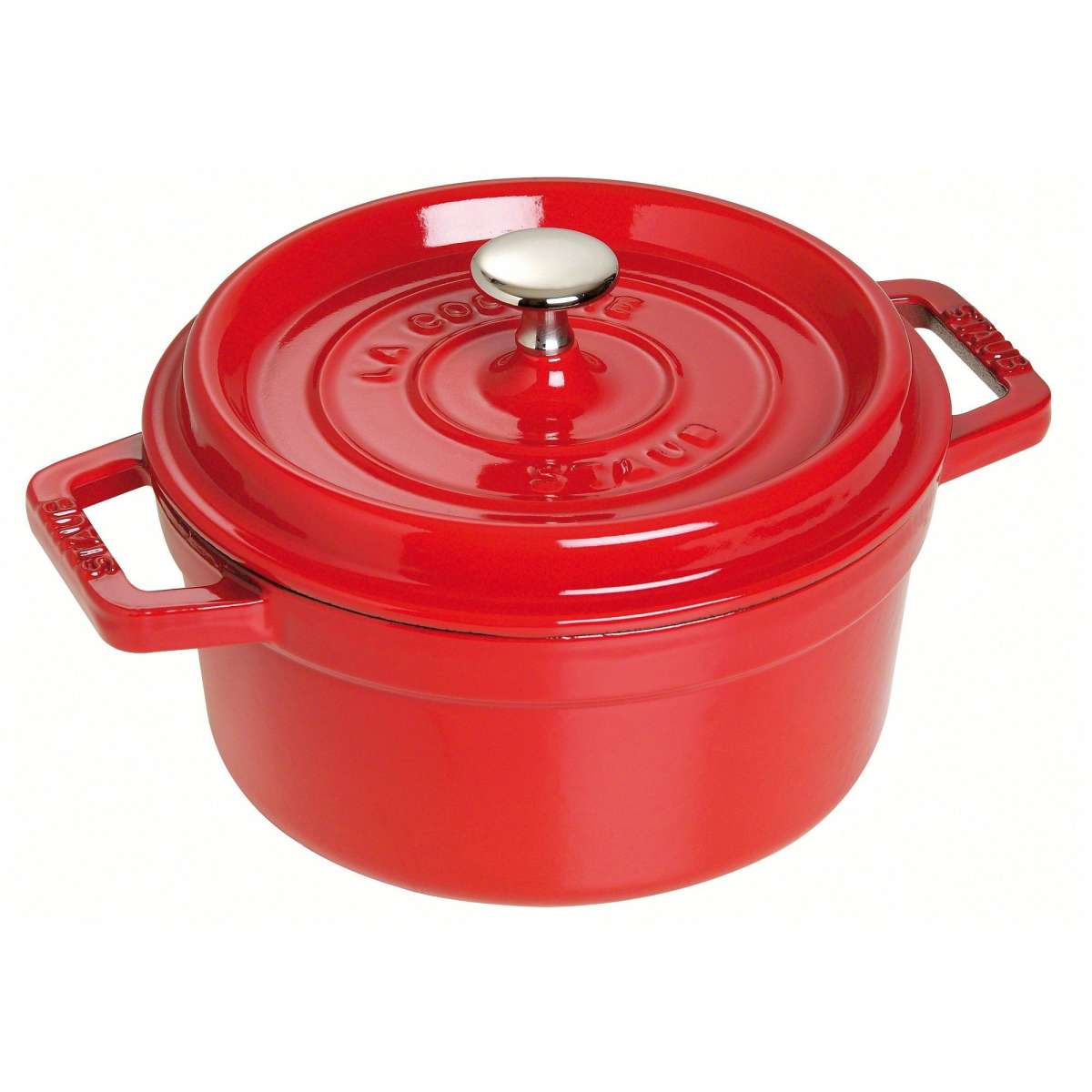 Staub Cast Iron Round Cocotte 28cm / 6.7L - Cherry Red | Woolworths