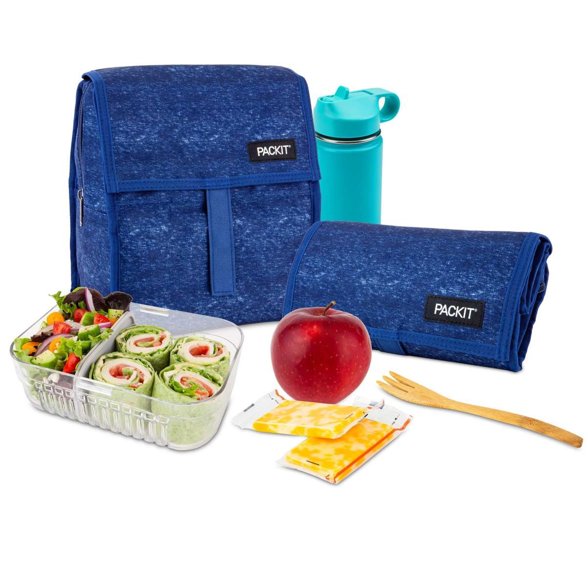 Packit Freezable Lunch Bag Navy Heather Woolworths