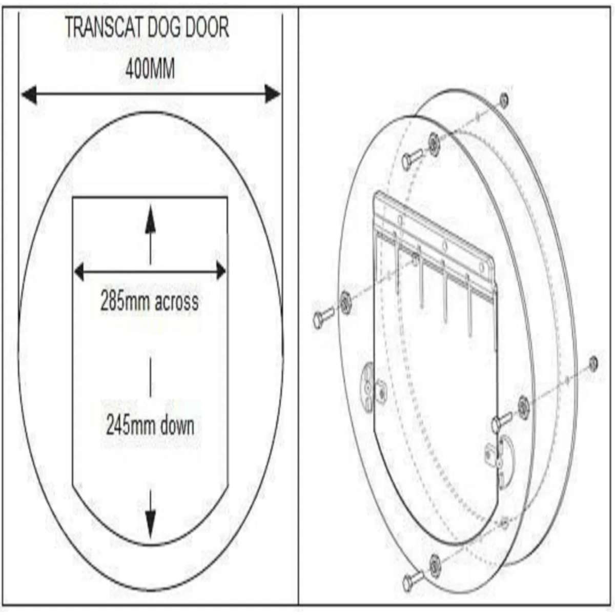 Transcat Dog Door (Clear) Woolworths