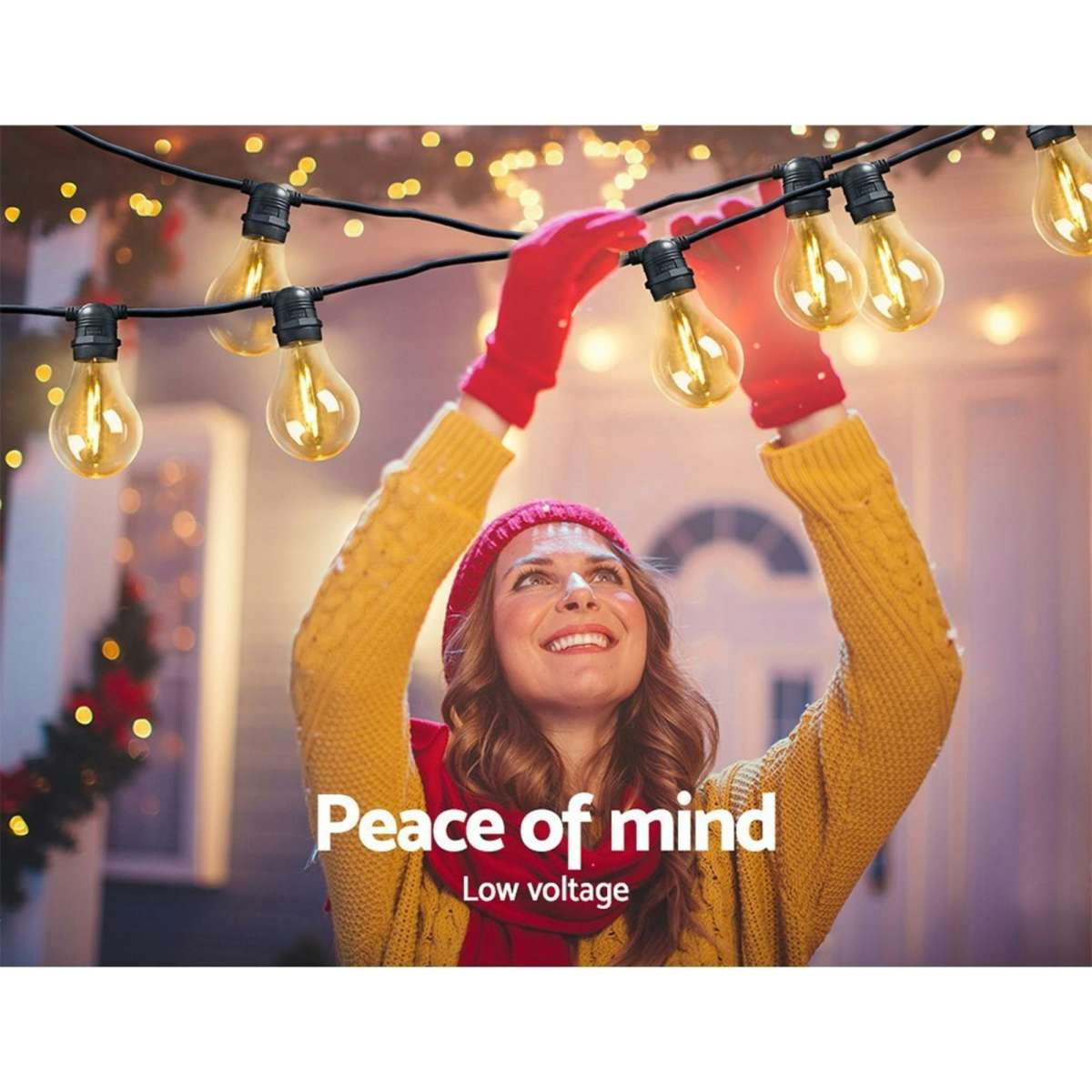 41m LED Festoon String Lights Outdoor Christmas Decorations Wedding