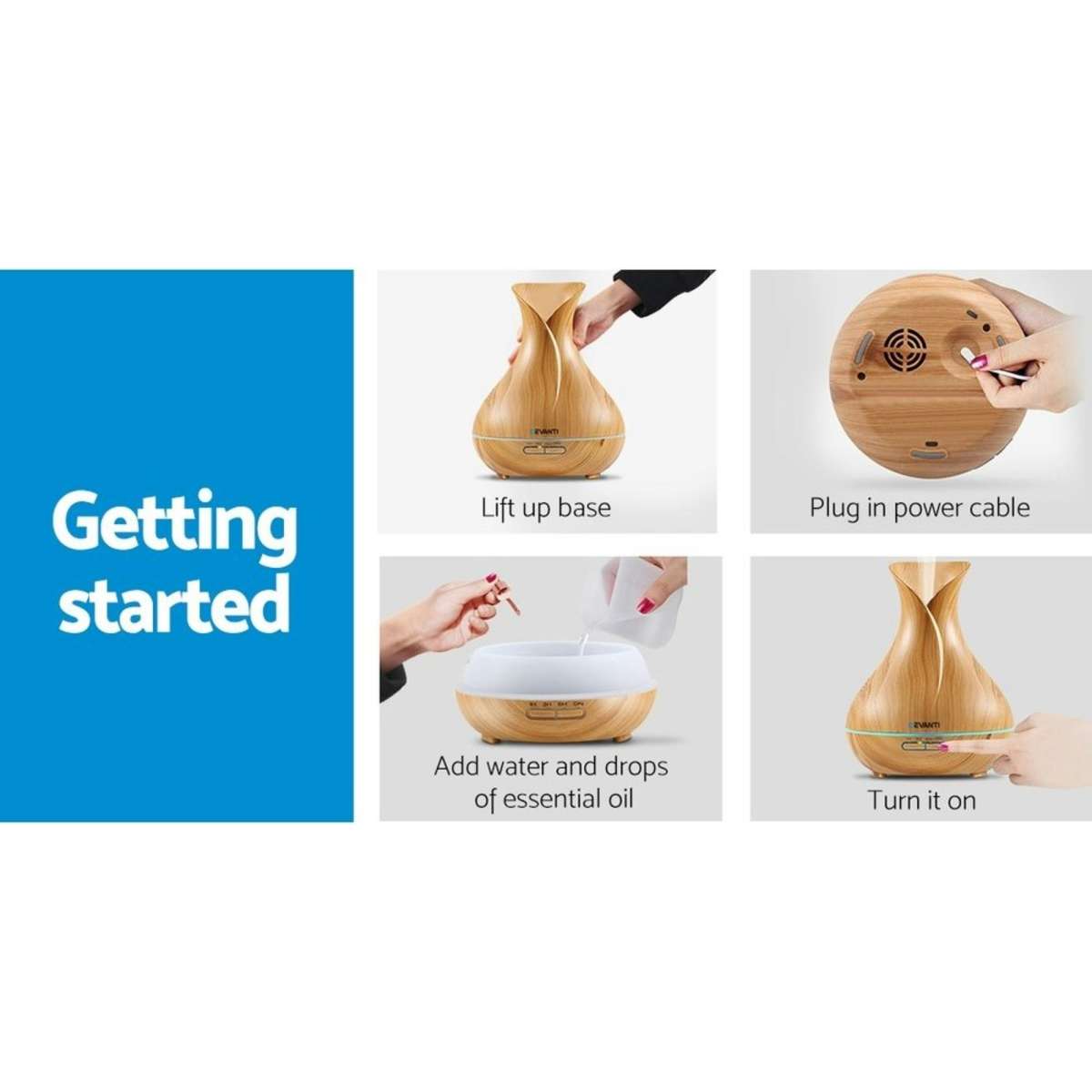 Devanti Ultrasonic Aroma Aromatherapy Diffuser Essential Oils Air