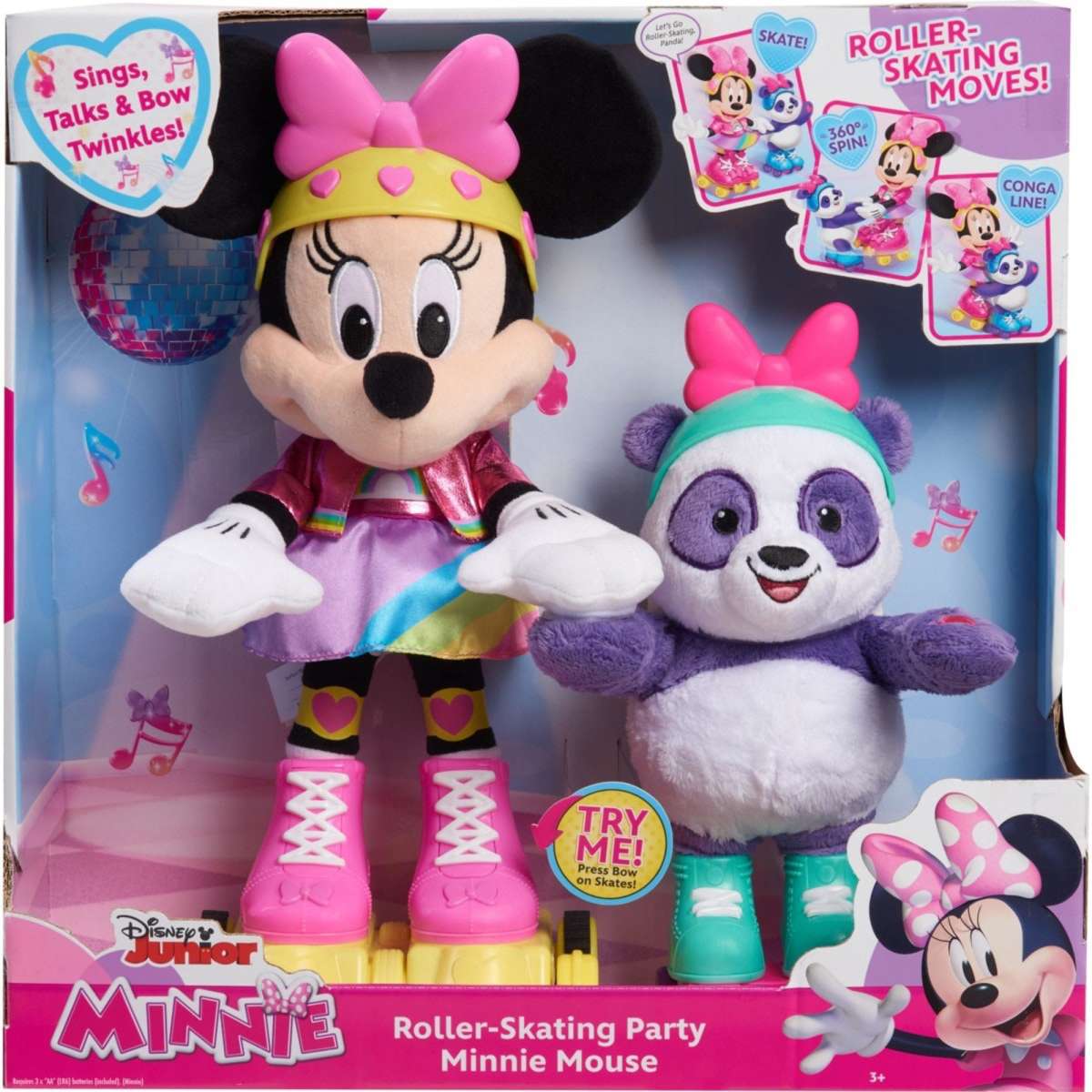 disney junior minnie mouse party & play pup feature plush