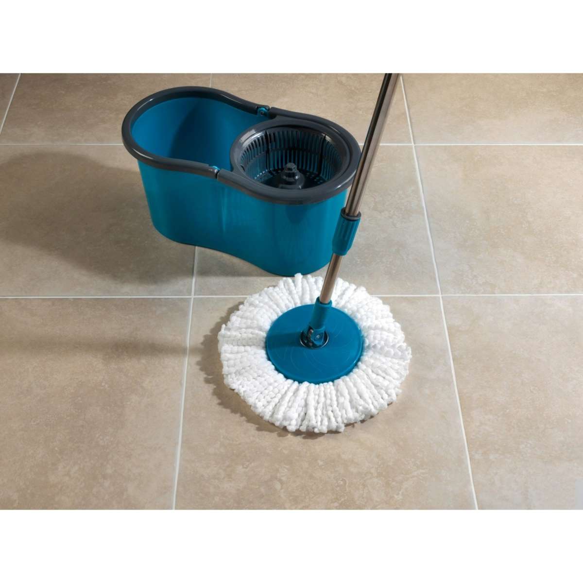 Beldray 360° Spin Dry Mop and 6 Litre Bucket, Mop Head, Antibacterial