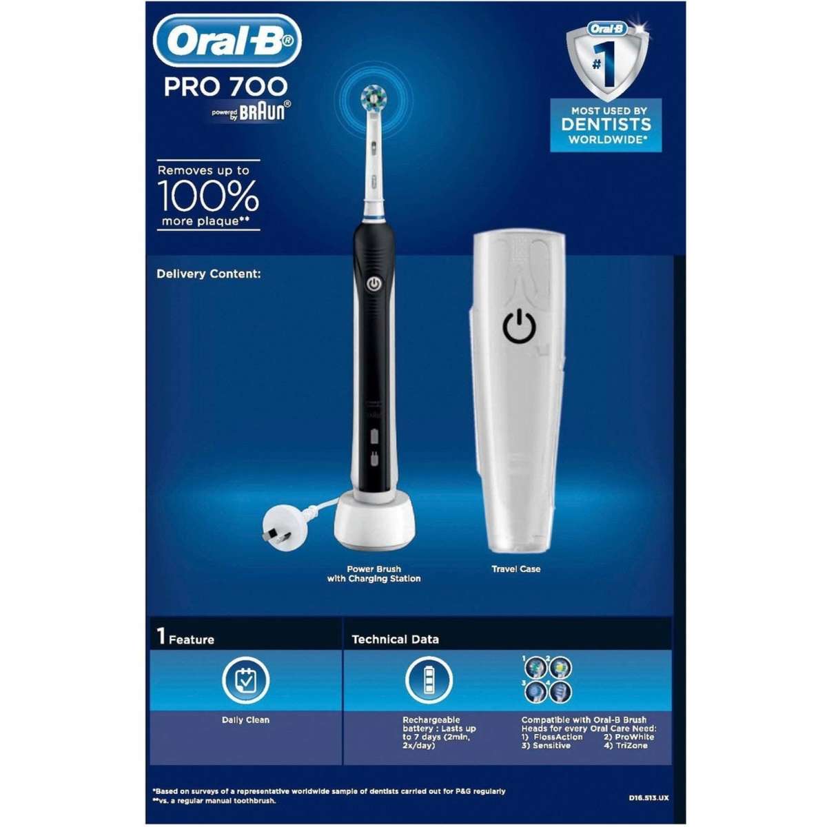 Oral b pro 700 limited edition black crossaction electric toothbrush