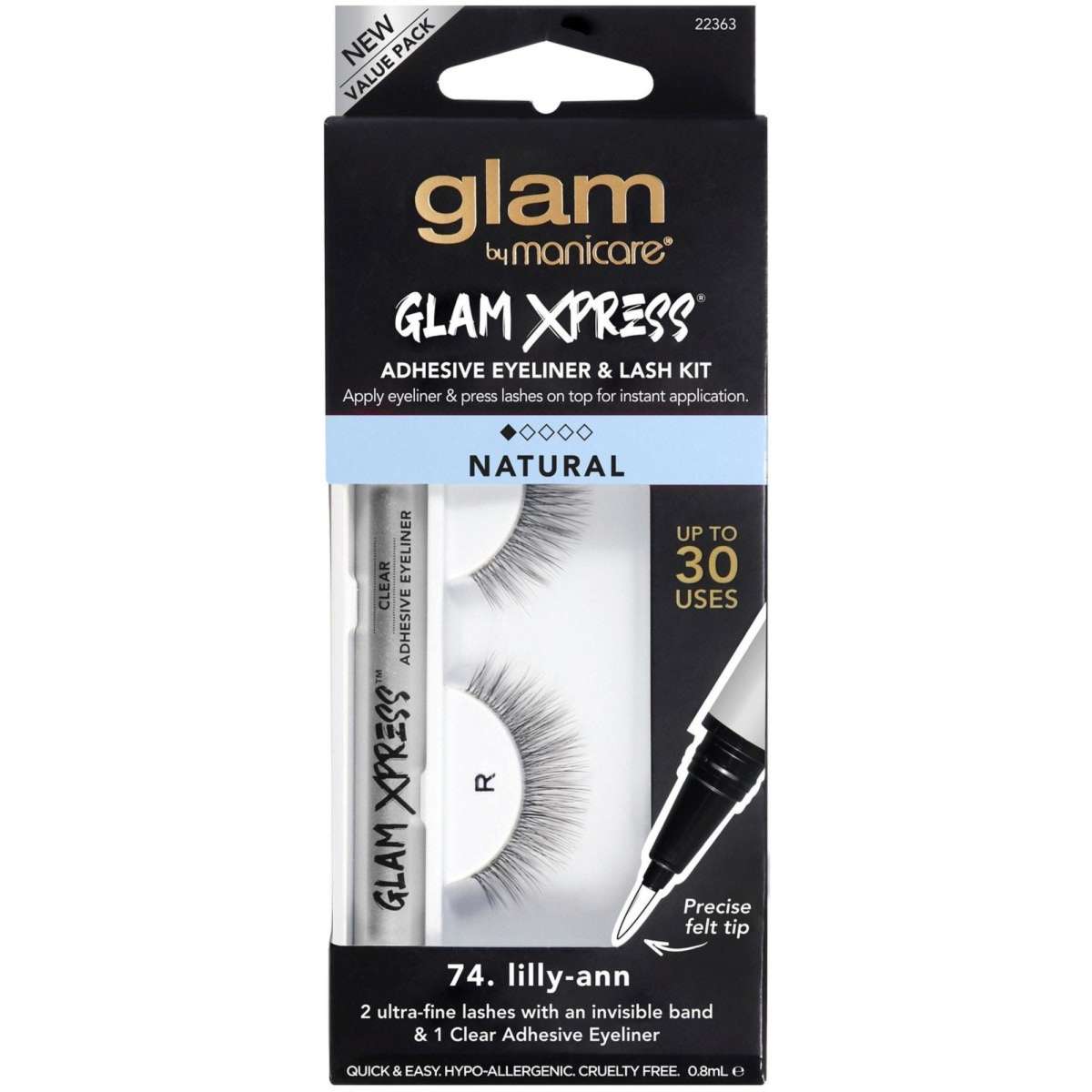 Glam by Manicare Glam Xpress Clear Adhesive Eyeliner & Lash Kit 74