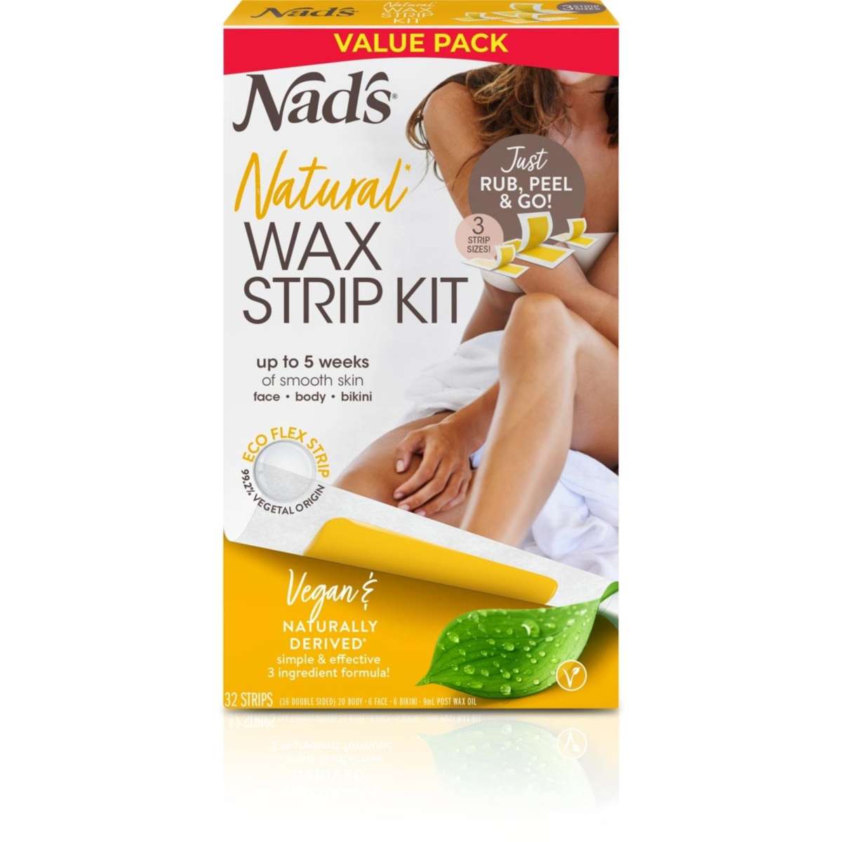 Nad's Natural Wax Strip Kit 32 Pack Woolworths