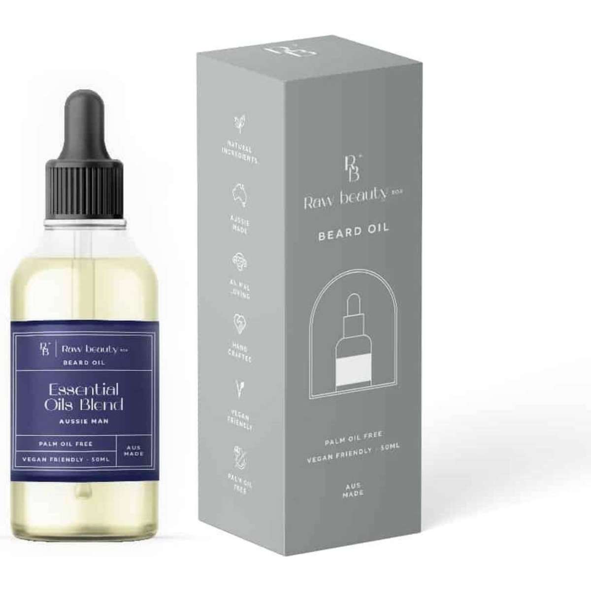 Raw Beauty Box Essential Oils Blend Aussie Man Beard Oil 50ml Woolworths