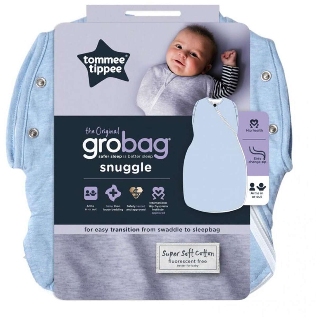 Tommee Tippee Grobag Snuggle Blue Marl 39M 2.5TOG Woolworths