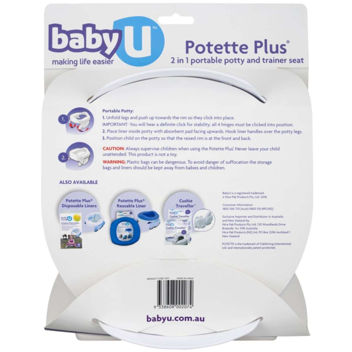 Baby U Potette Plus Portable Potty & Trainer Set Woolworths