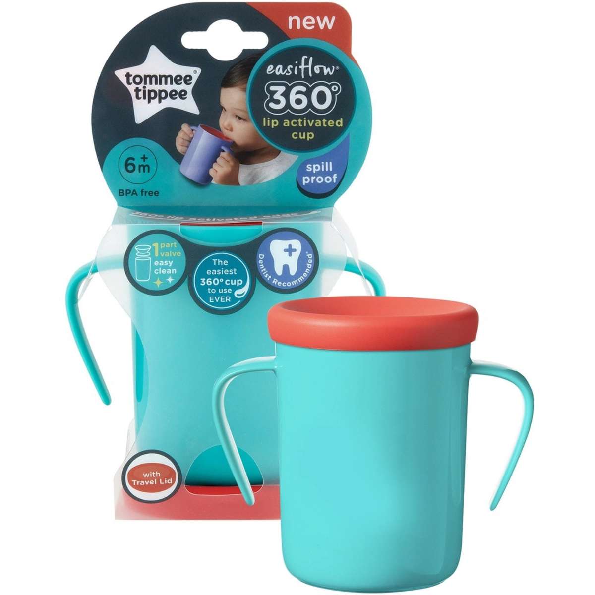 Tommee Tippee EasiFlow 360 Handled Cup 6m+ Woolworths