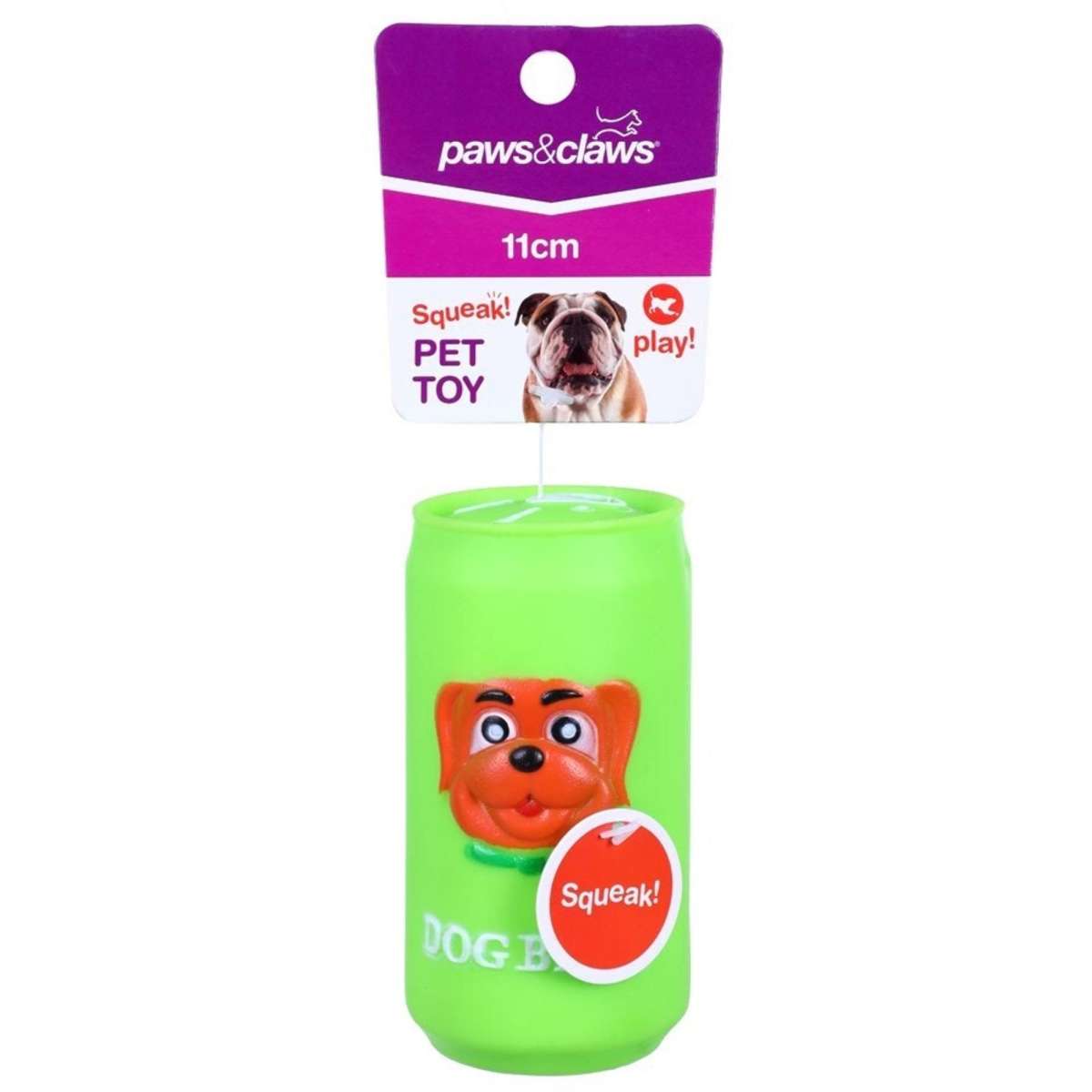 Paws & Claws Beer Can Vinyl Pet Toy 11cm Assorted Woolworths