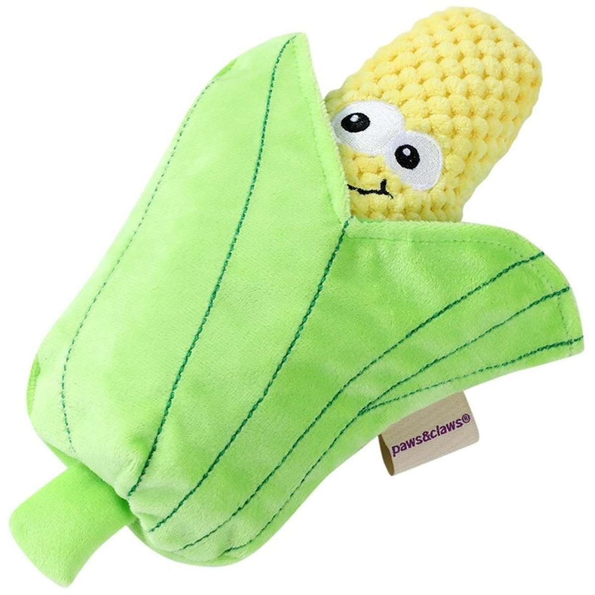 Paws & Claws Veggie Plush Corn Cob 26cm - Green | Woolworths