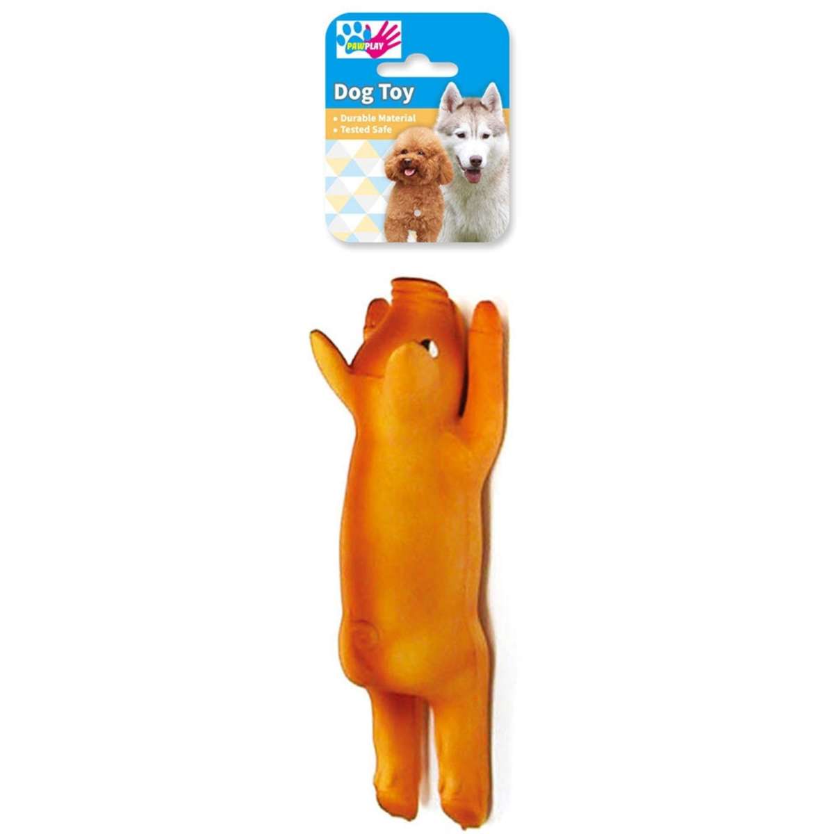 Paw Play Latex Pig Squeak Dog Pet Toy Orange Woolworths