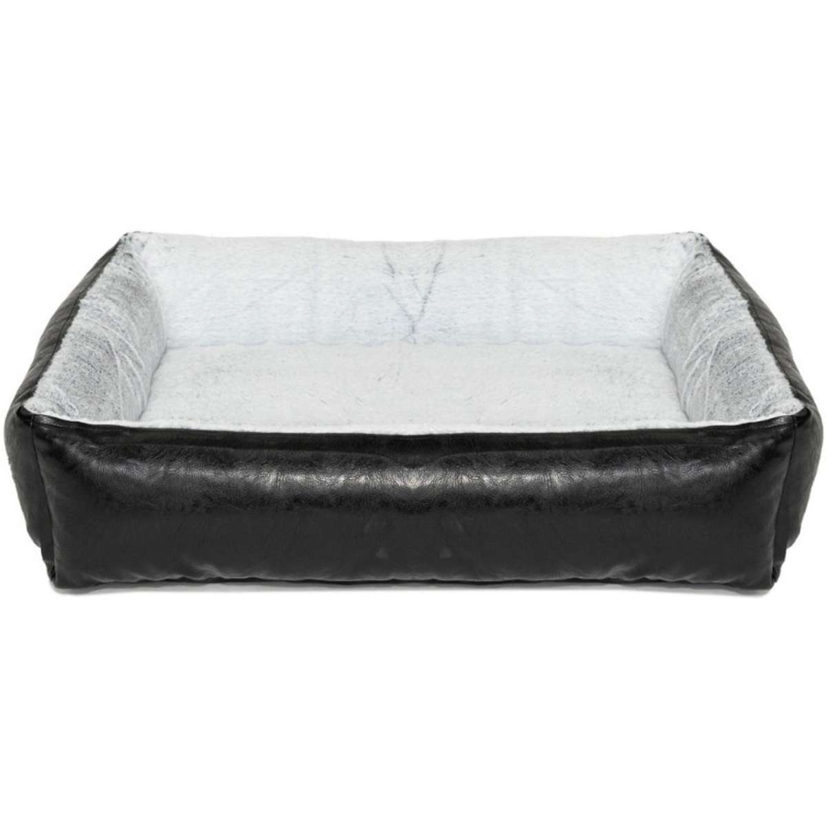 Superior Pet Goods Ortho Dog Lounger Bed Vegan Leather & Everly Faux