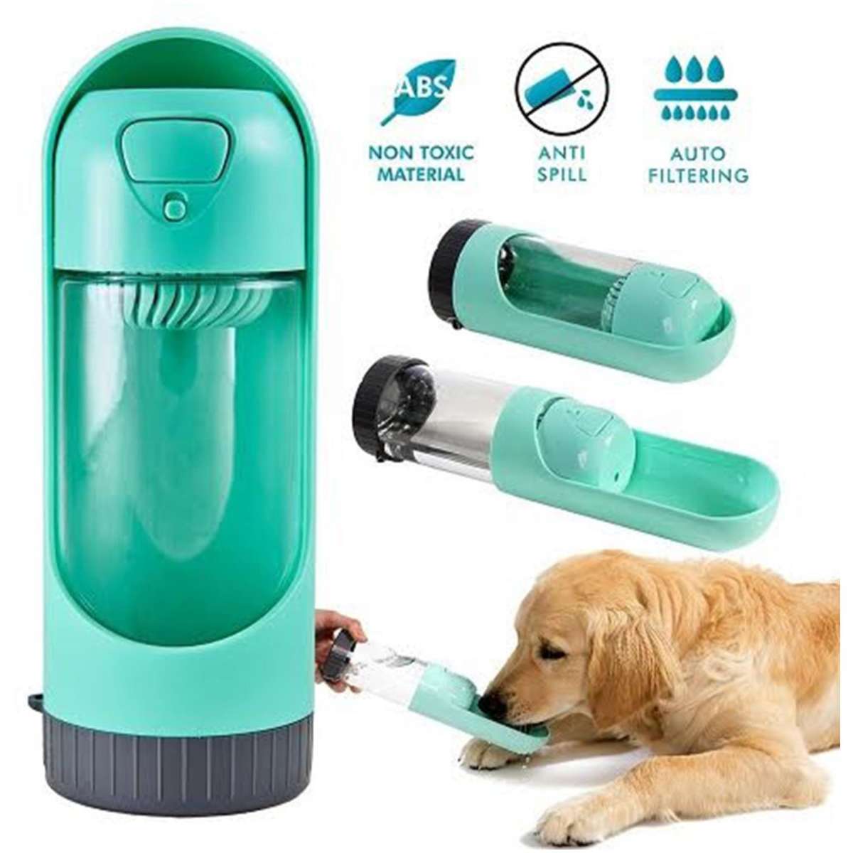 All Fur You Dog Portable Water Bottle Green 300ml | Woolworths