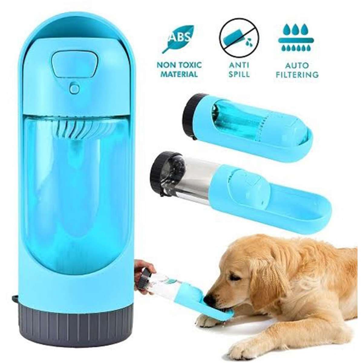 All Fur You Dog Portable Water Bottle Blue 300ml | Woolworths