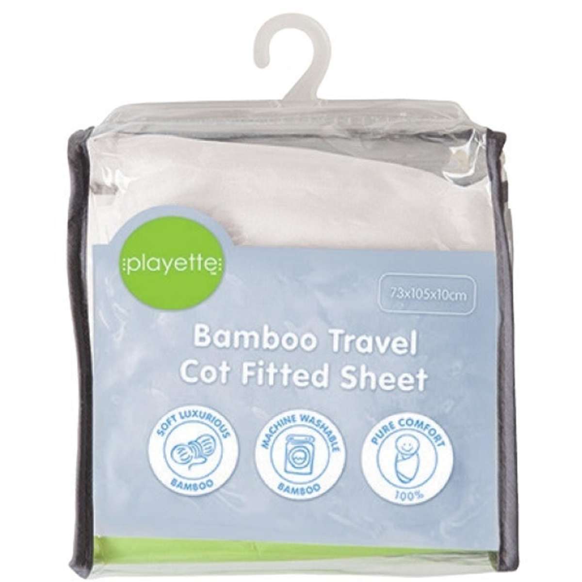 Playette Bamboo Travel Cot Fitted Sheet White Woolworths