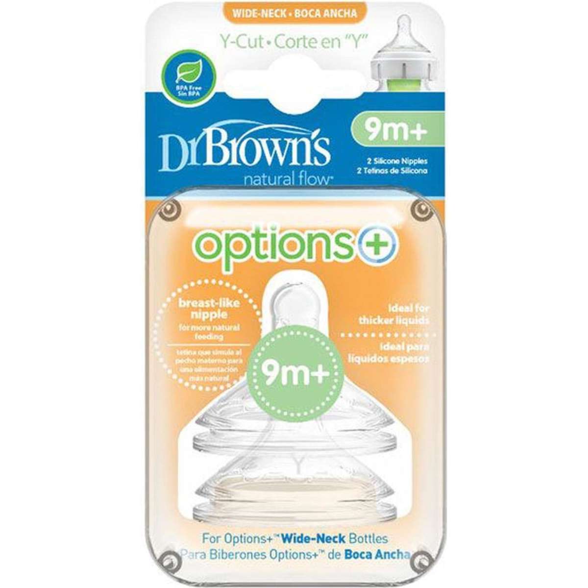 Dr. Brown's YCut WideNeck Options+ Teat, 2 Pack Woolworths