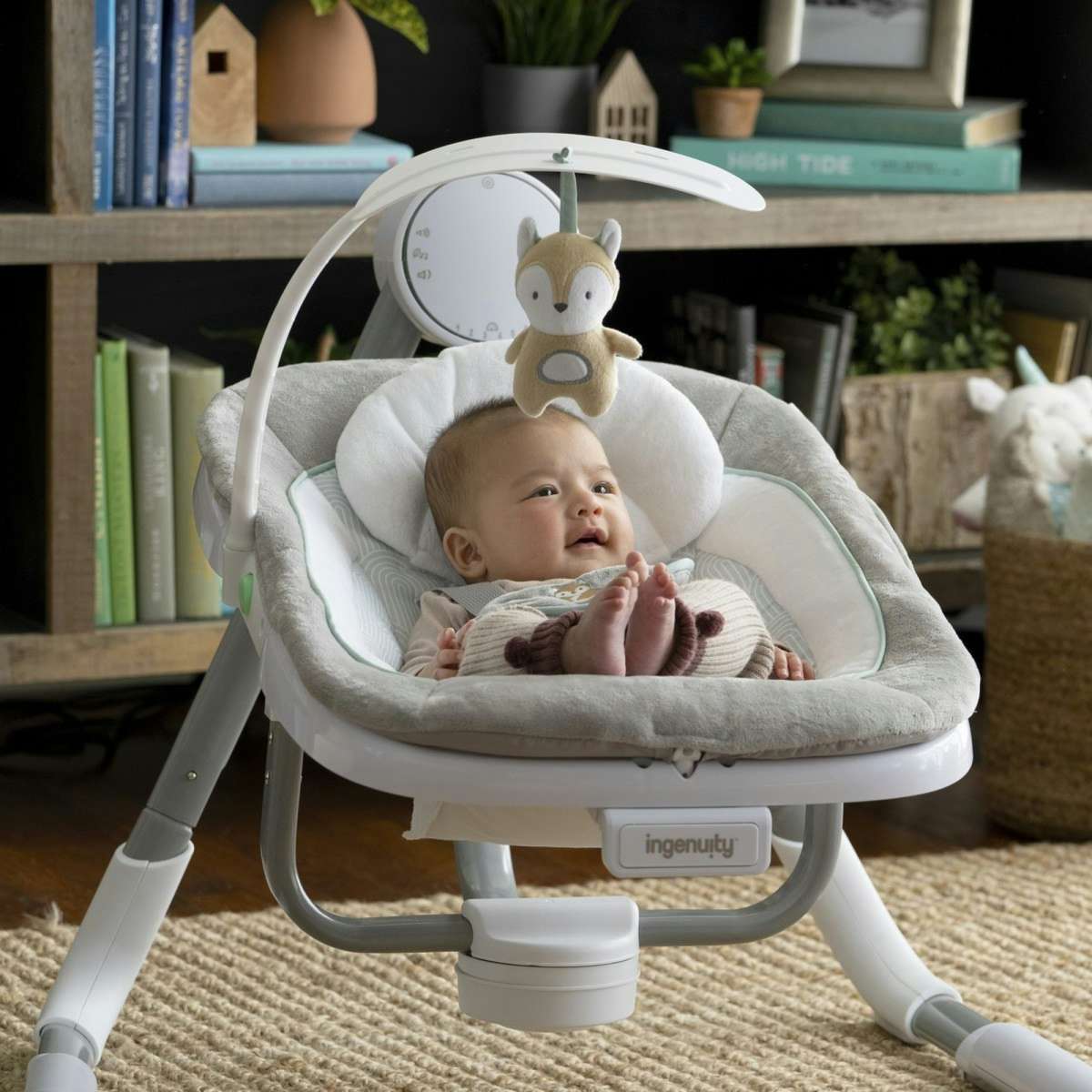 Ingenuity AnyWay Sway PowerAdapt DualDirection Portable Swing Ray