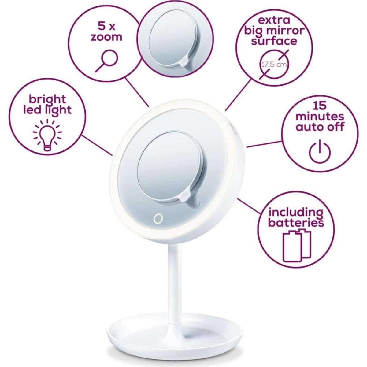 Beurer BS45 Illuminated Cosmetic Mirror Woolworths