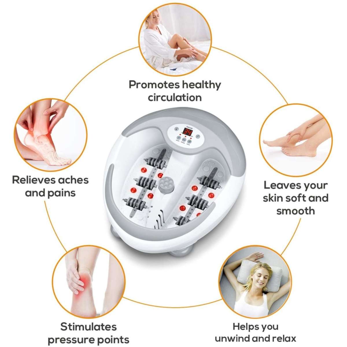 Beurer FB50 Deluxe Foot Bubble Spa with Motorized Attachments Woolworths