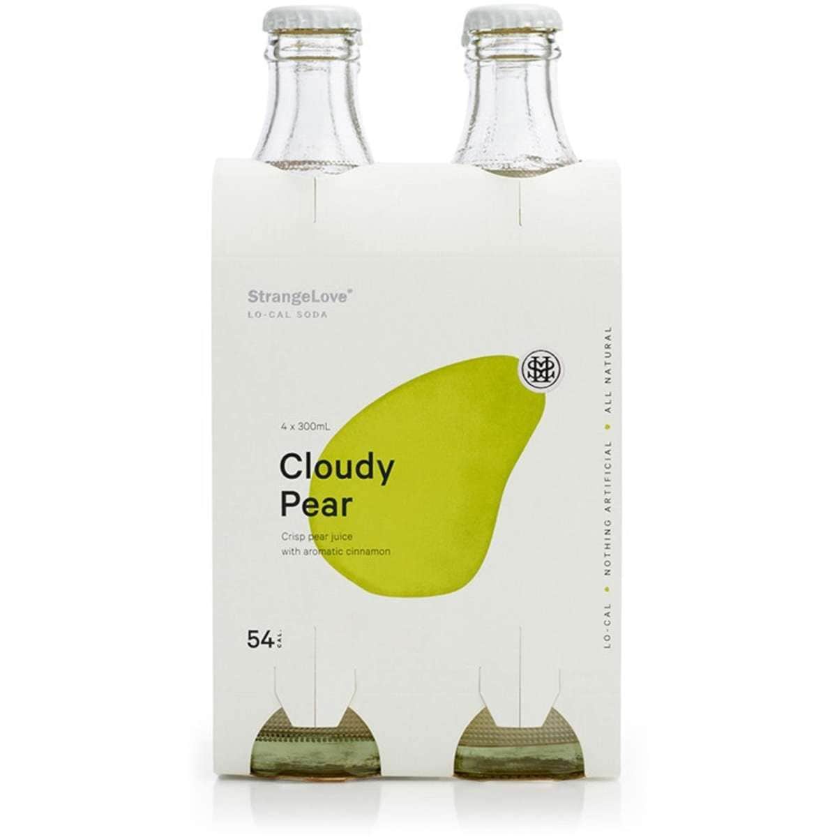 StrangeLove Cloudy Pear & Cinnamon LoCal Soda 300ml Bottles 6x4 Pack
