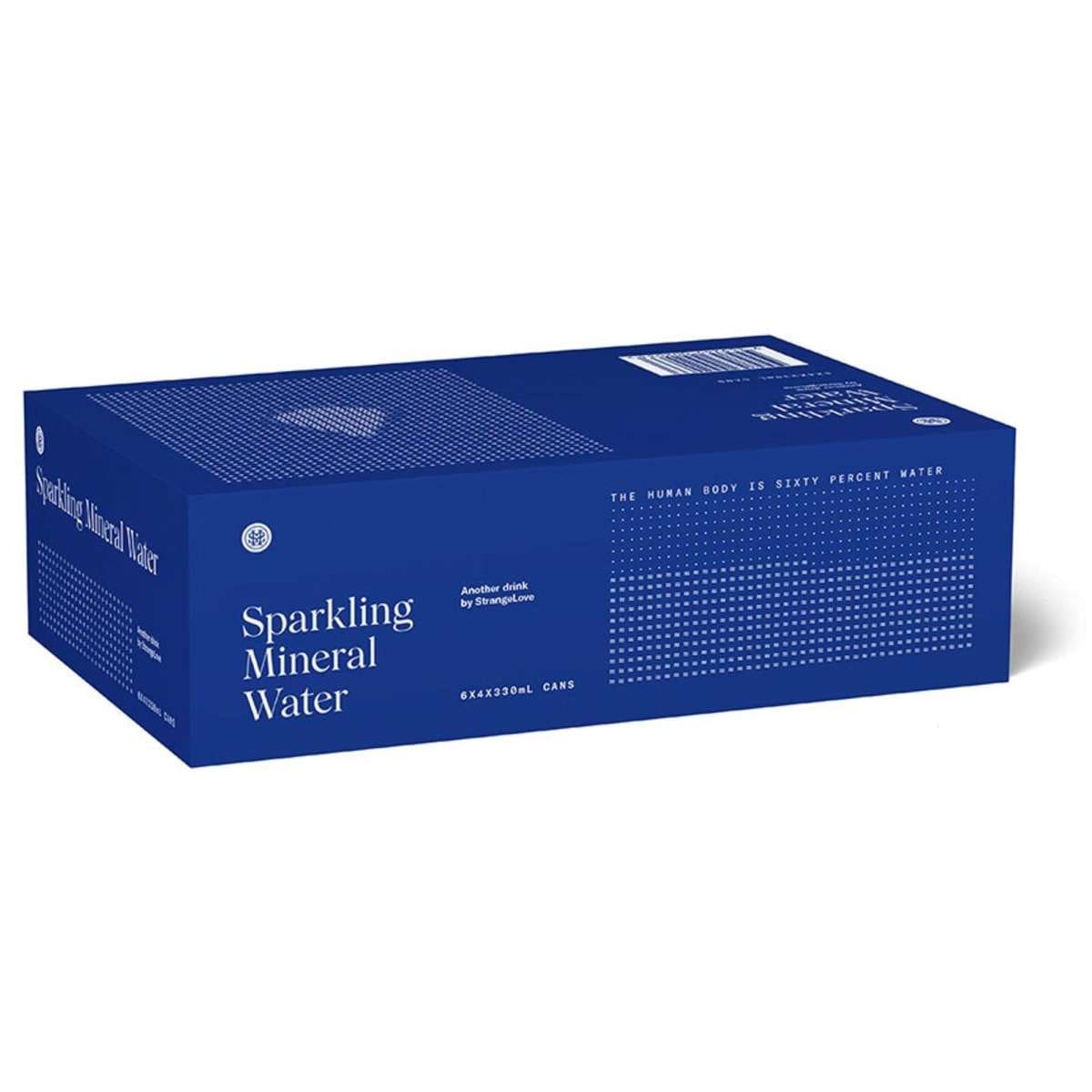 StrangeLove Sparkling Australian Mineral Water 330ml Cans 6x4 Pack