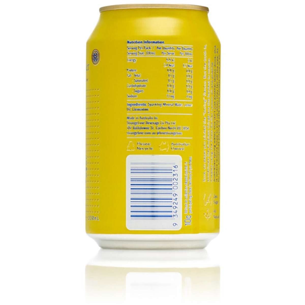 StrangeLove Lemon Sparkling Water 330ml Cans 6x4 Pack Woolworths