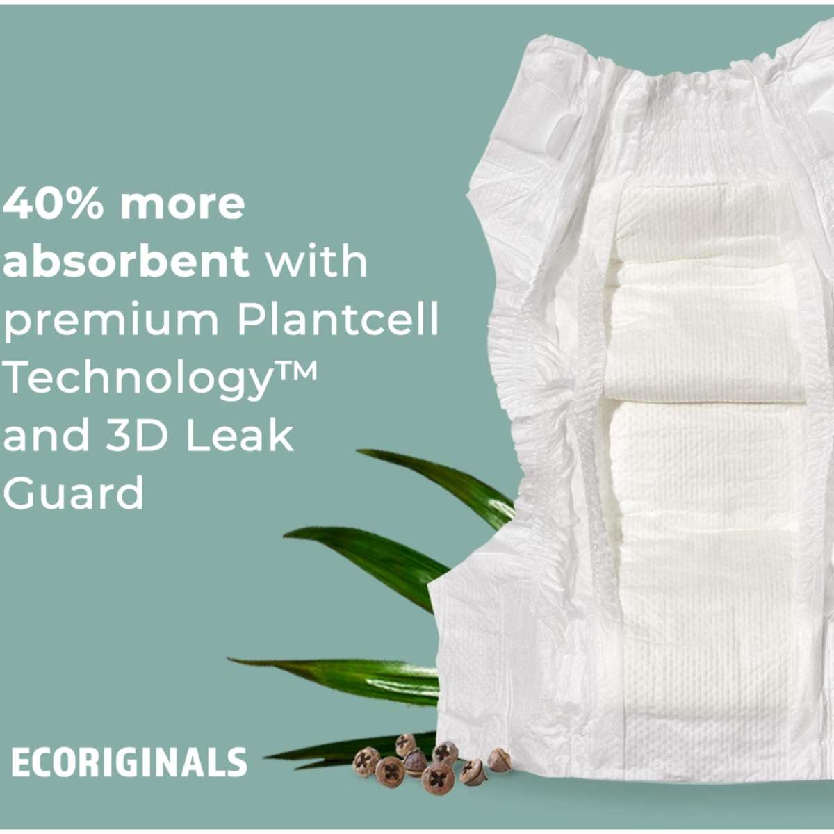 Ecoriginals Eco Nappy Pants Crawler 611kg Plant Based 6 X 22 Pack (132) + 1 X Travel Bamboo