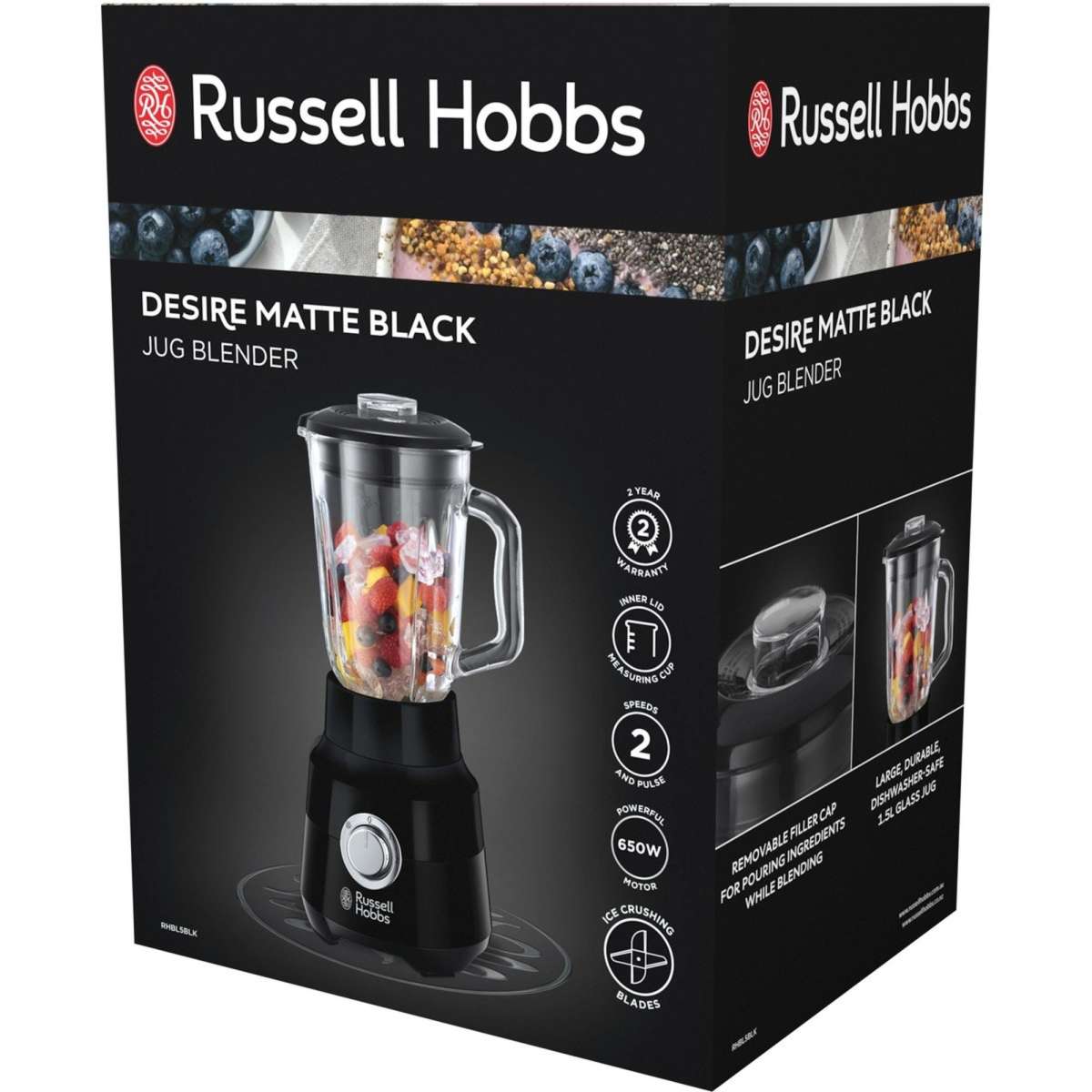 Russell Hobbs Desire Matte Black Blender Woolworths
