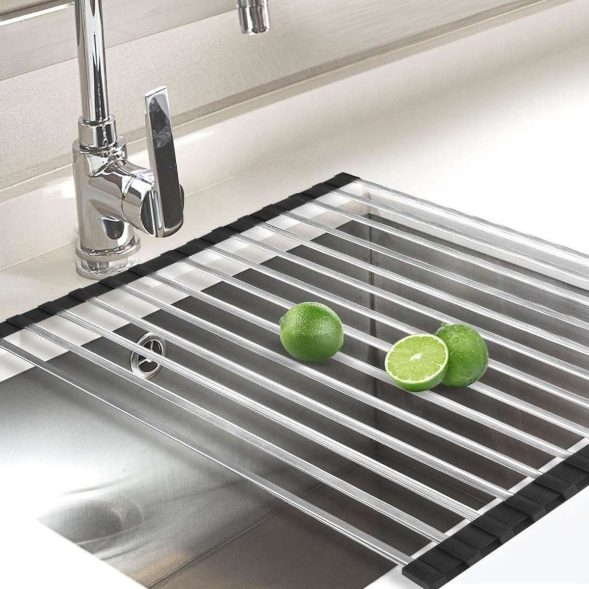 Toque Stainless Steel Dish Drainer Rack over Sink Drying Rack Foldable