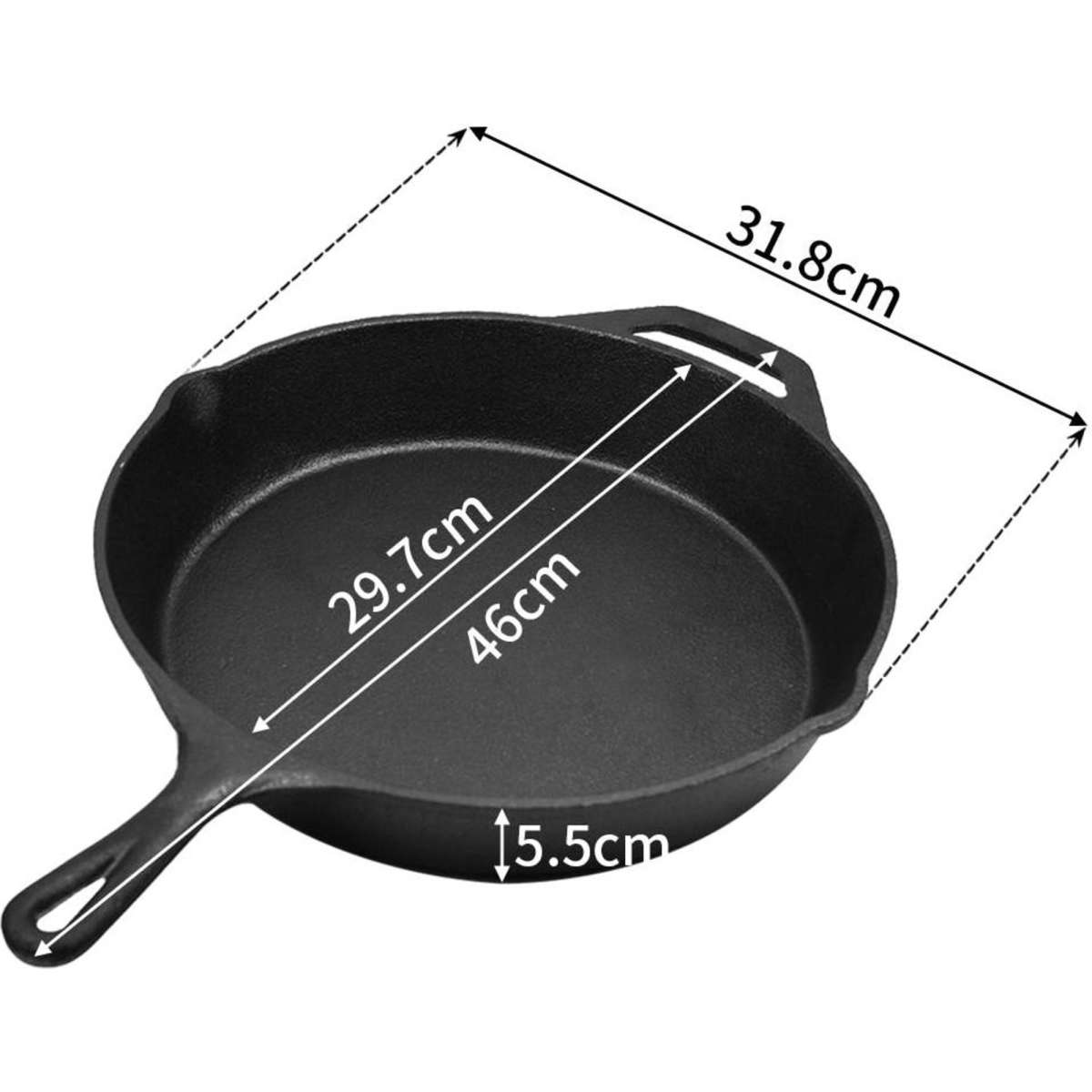 Toque Nonstick Frying Pan Cast Iron Steak Skillet Round BBQ Grill Cookware 30cm Black Woolworths