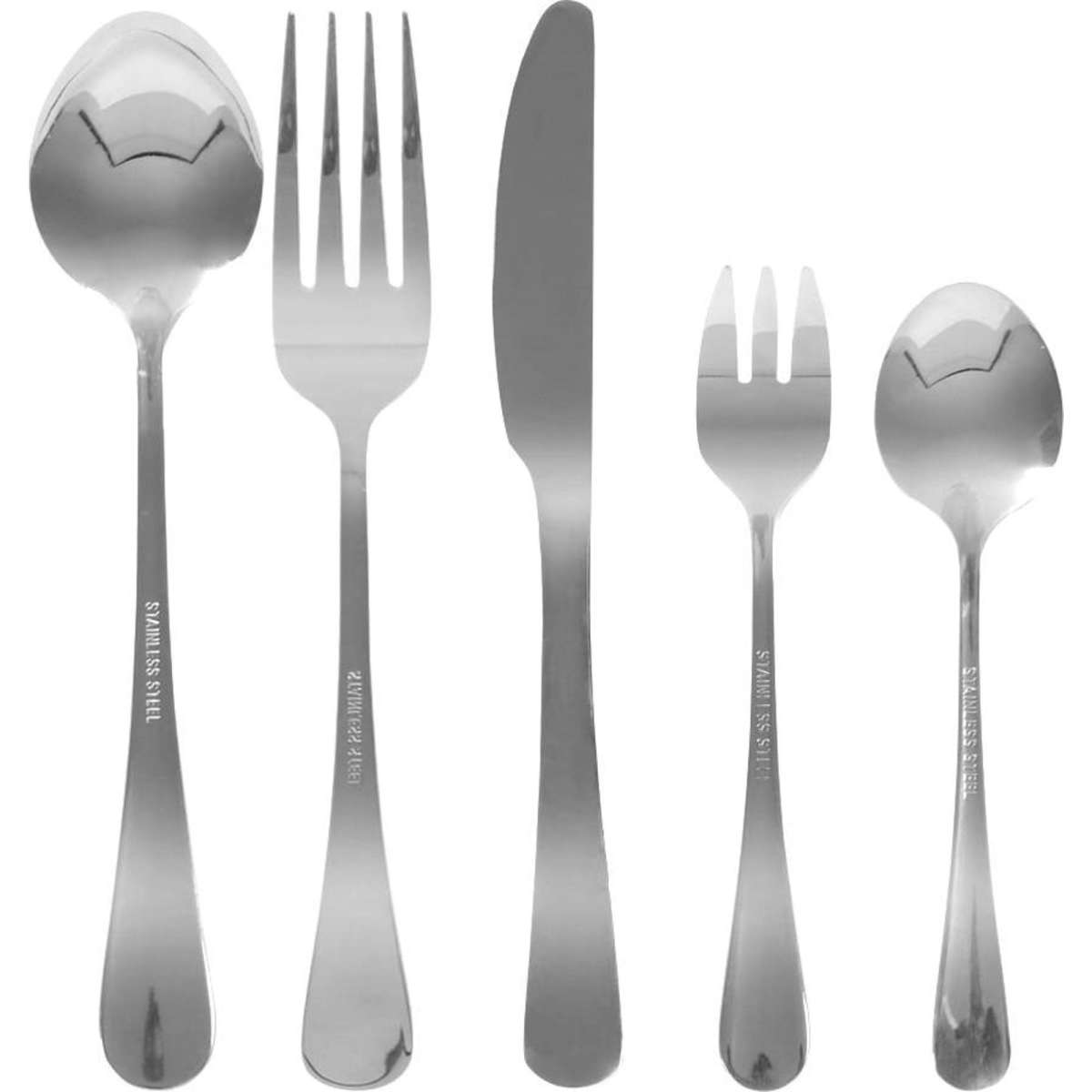 Toque Cutlery Set Stainless Steel Silver Knife Fork Spoon Kids