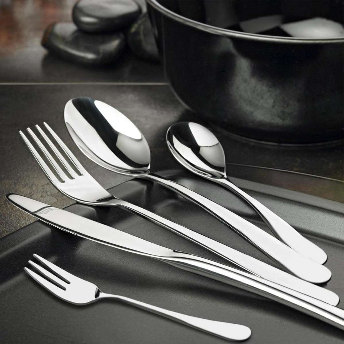 Toque Cutlery Set Stainless Steel Silver Knife Fork Spoon Kids