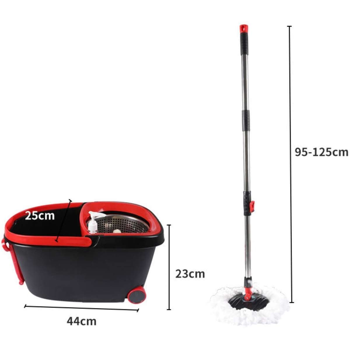 Cleanflo 360 Degree Spin Mop Bucket Set Stainless Steel Rotating Wet