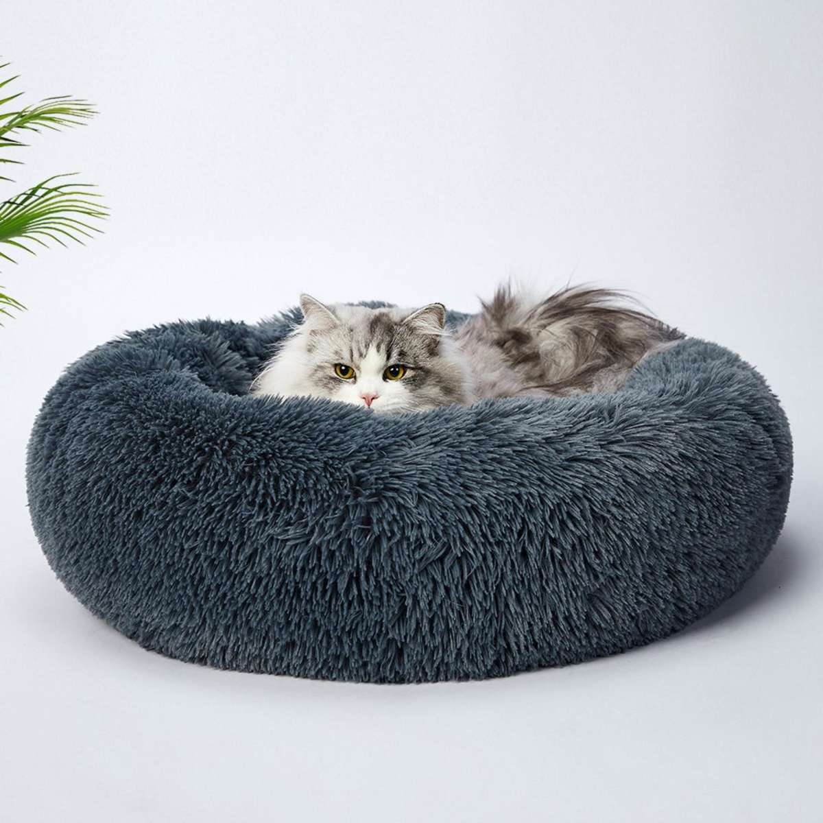 PaWz Pet Bed Cat Dog Donut Nest Calming Kennel Cave Deep Sleeping Dark