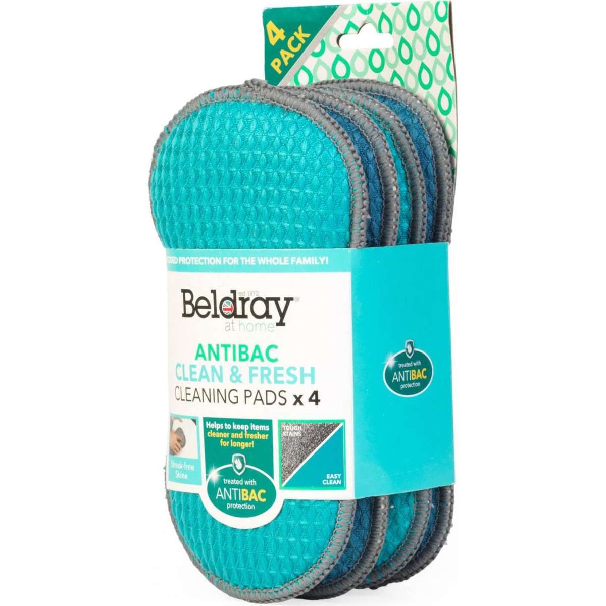 Beldray Clean & Fresh Microfibre Scrubber Cleaning Pads 4 Pack Woolworths