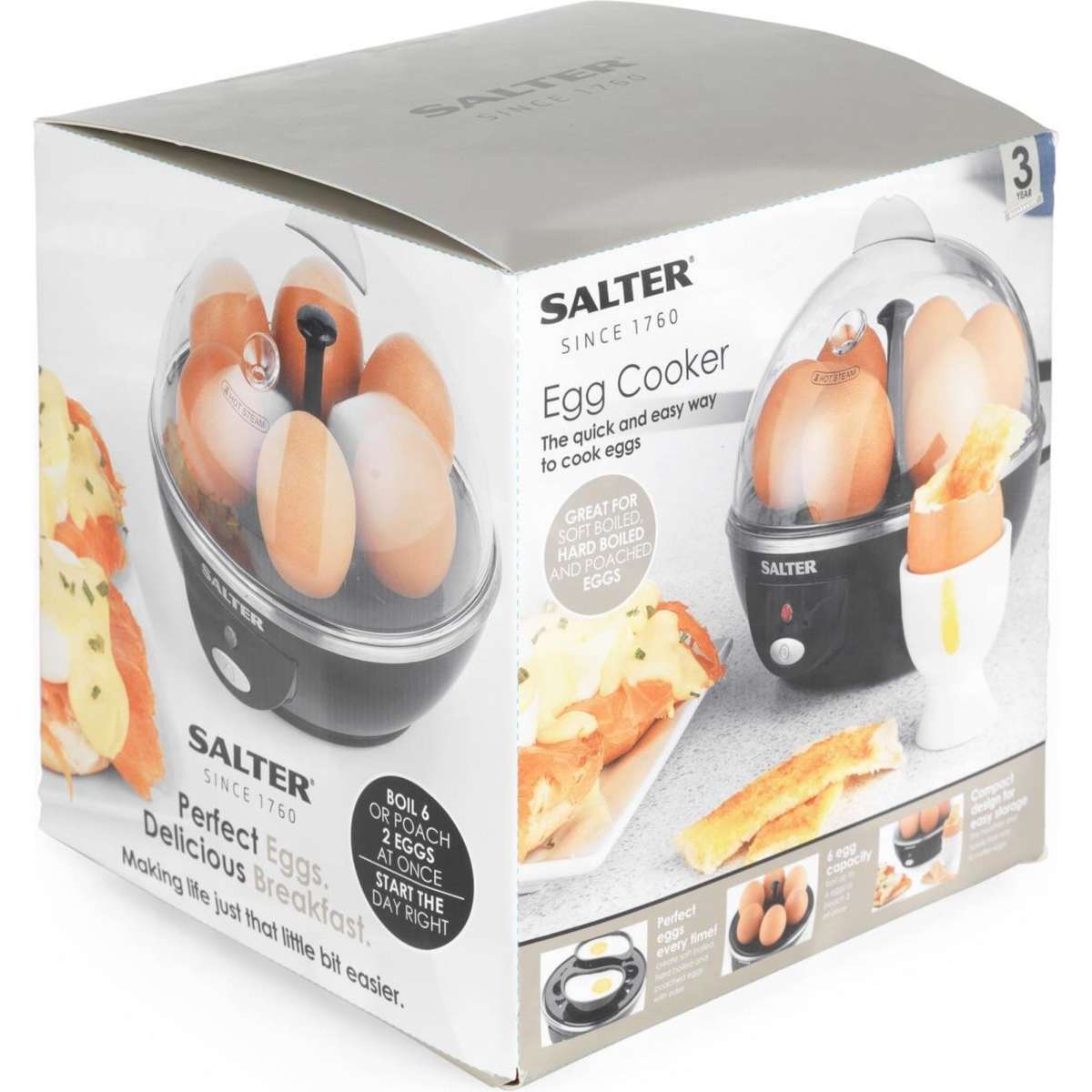 Salter Electric Boiled And Poached Egg Cooker W Healthy Snacks