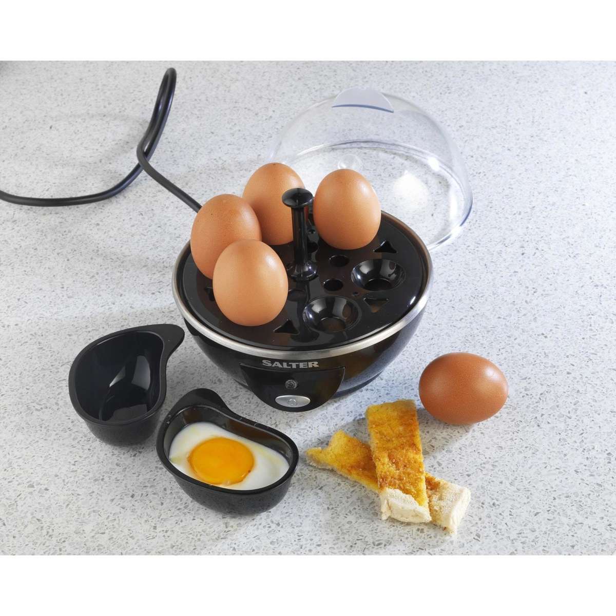 Salter Electric Boiled and Poached 6 Egg Cooker 430 W Healthy Snacks