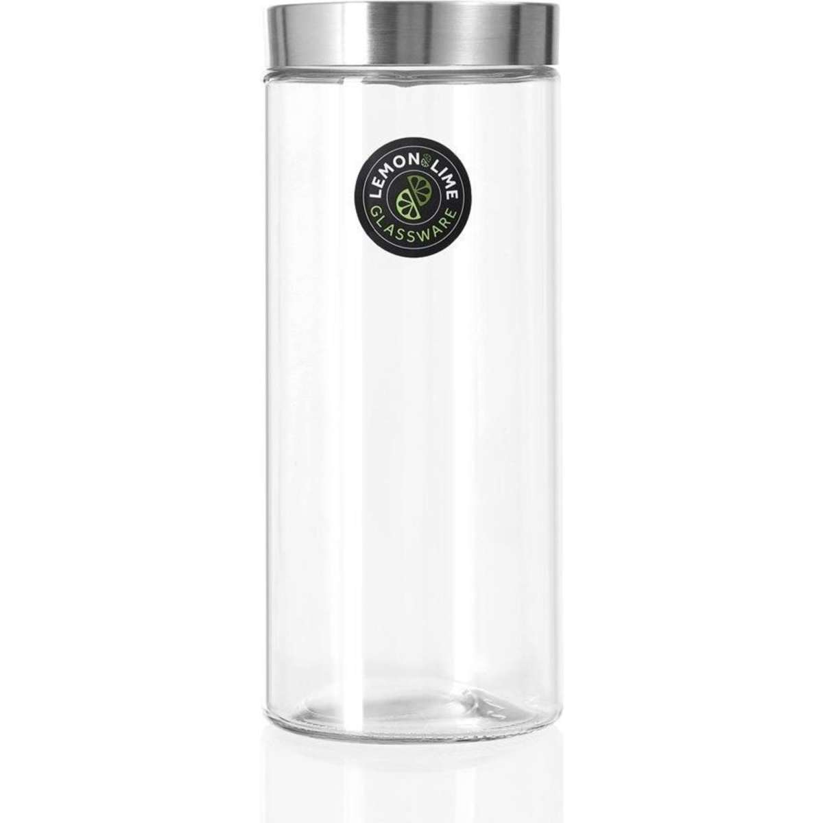 Lemon And Lime Alto Glass Jar S/Steel Lid 2.2L 27X11cm Woolworths